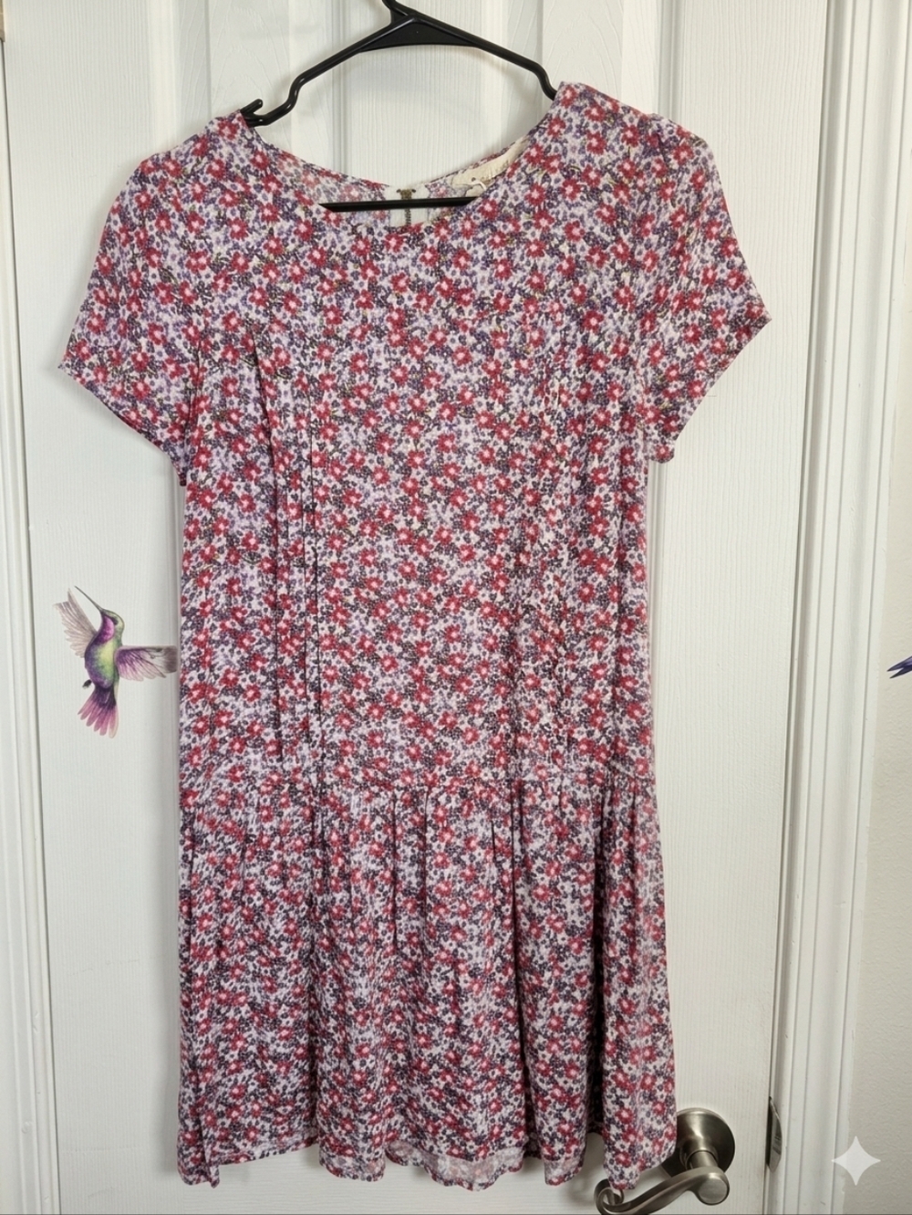 Coincidence & Chance UO Drop Waist Floral Mini Dress boho Whimsigoth Rayon S